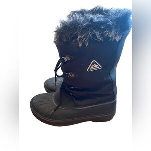 NEW Aleader Insulated Waterproof Winter Snow Black Lace Up Fur Lined 9